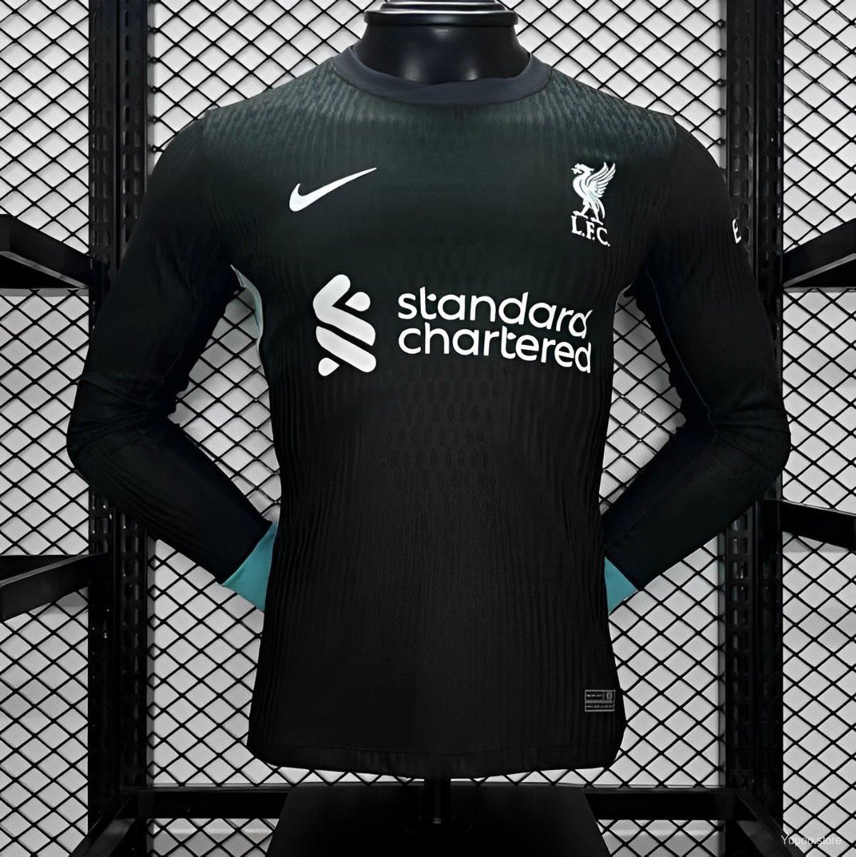 Camiseta de fútbol Liverpool 2024/25 VISITANTE MANGA LARGA VERSION JUGADOR